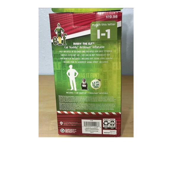 Gemmy Buddy the Elf Christmas Airblown Inflatable Car Buddy Lights Up Used - Picture 3 of 3